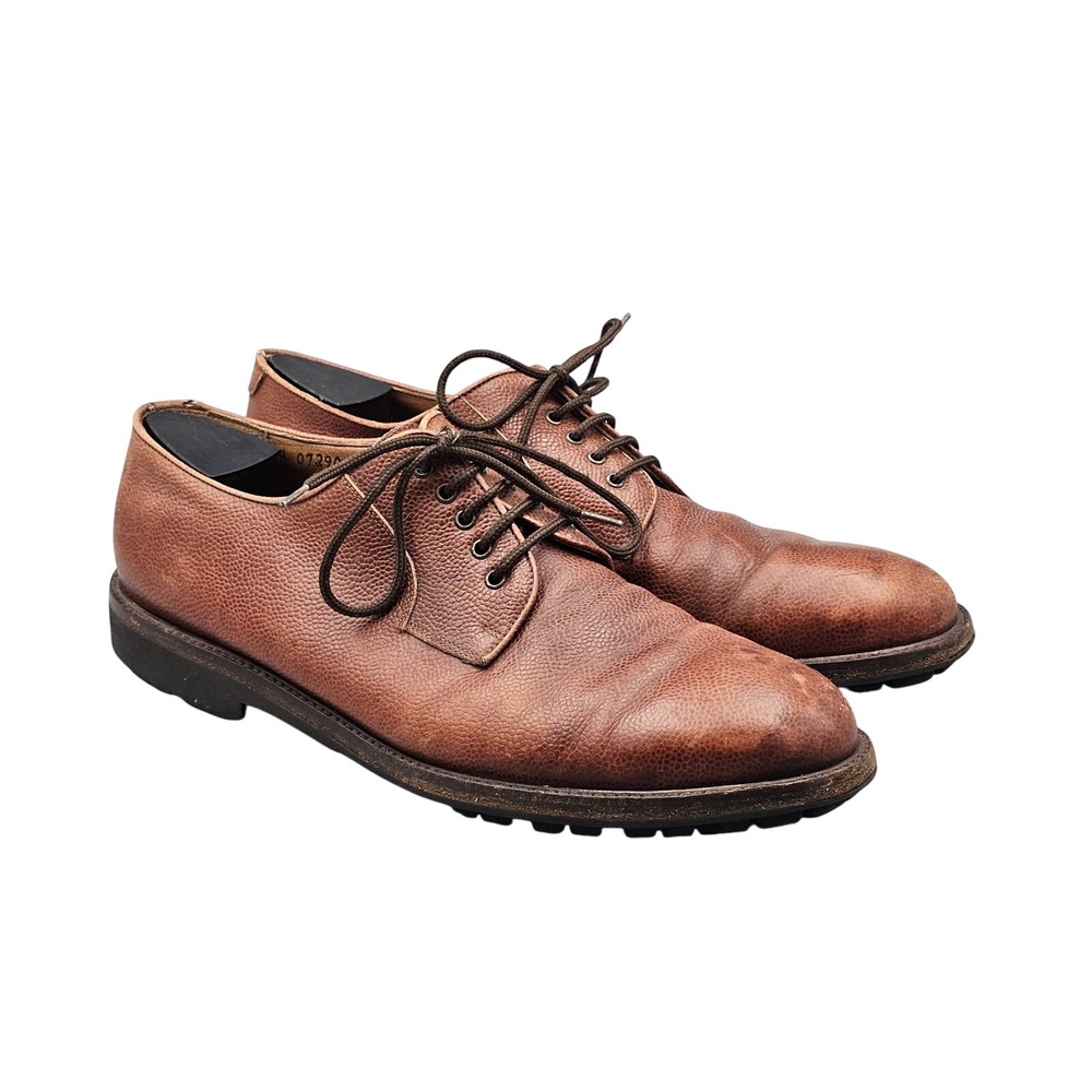 Salvatore Ferragamo Men's Size 11.5 D‎ US Brown Leather Vibram Derby Shoes READ